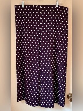 Chicos Fabulously Slimming Black White Polka Dots Wide Leg Crop Pants  2.5 / 14